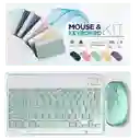 Kit De Teclado Y Mause Inhalambrico Bluetooth Verde Claro