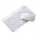Kit De Teclado Y Mause Inhalambrico Bluetooth Blanco