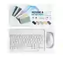 Kit De Teclado Y Mause Inhalambrico Bluetooth Blanco