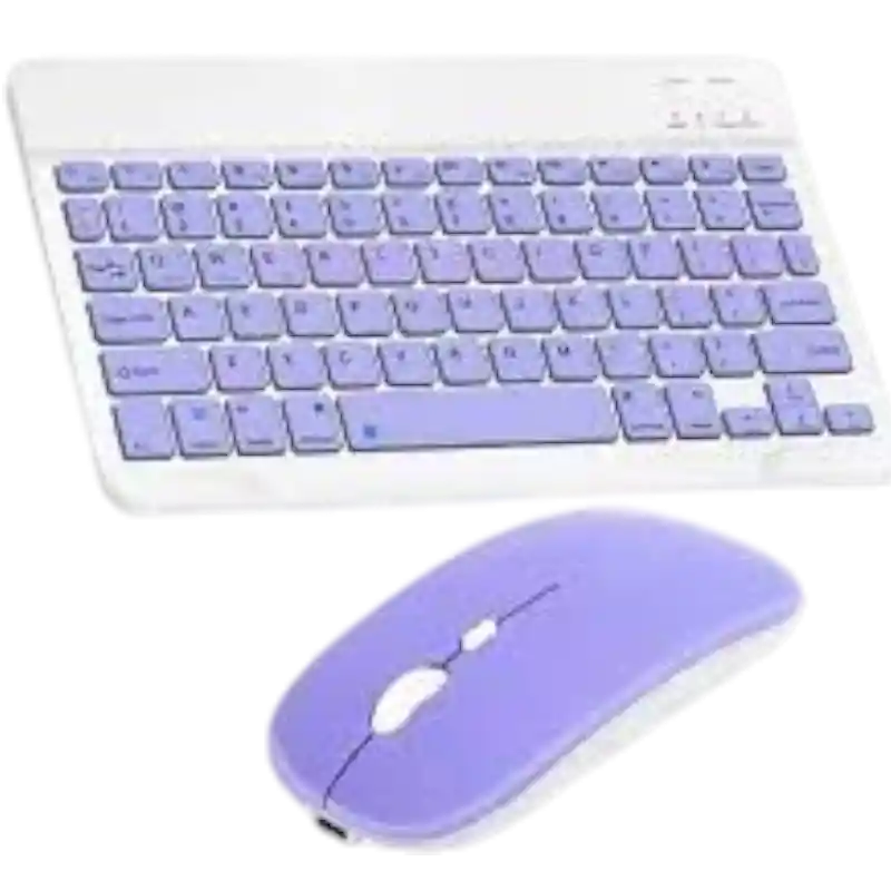 Kit De Teclado Y Mause Inhalambrico Bluetooth Violeta
