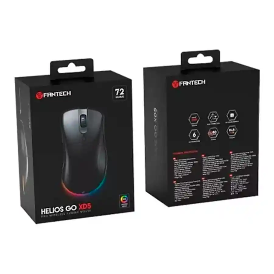 Mouse Gamer Fantech Helios Xd5 Inalámbrico Negro