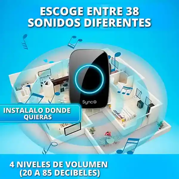 Timbre Inalambrico Seguridad Impermeable Inteligente Casa 12v