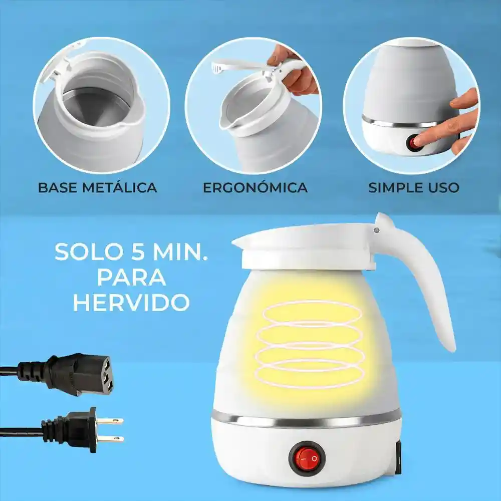 Hervidor Electrico Calentador De Agua Tetera Plegable
