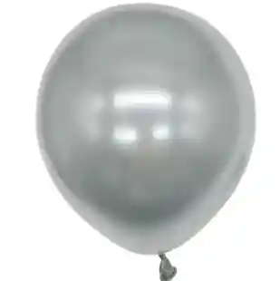 Paquete Por 20 Unidades De Globos Bombas R-12 Color Plateado