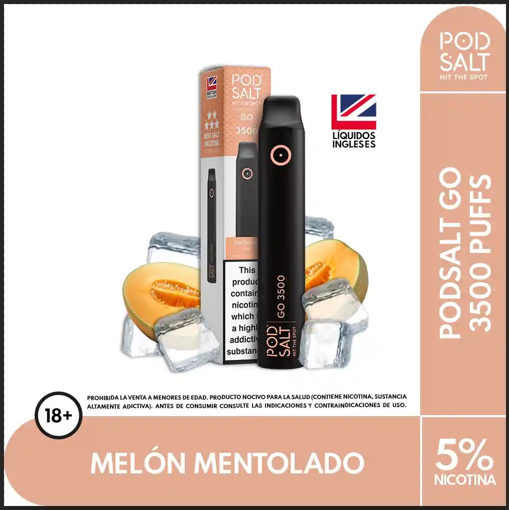 Vape Podsalt Cantaloupe Ice 3500 Puffs 5%