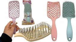 Cepillo Para Cabello Tipo Raqueta Plástico Colores Pasteles