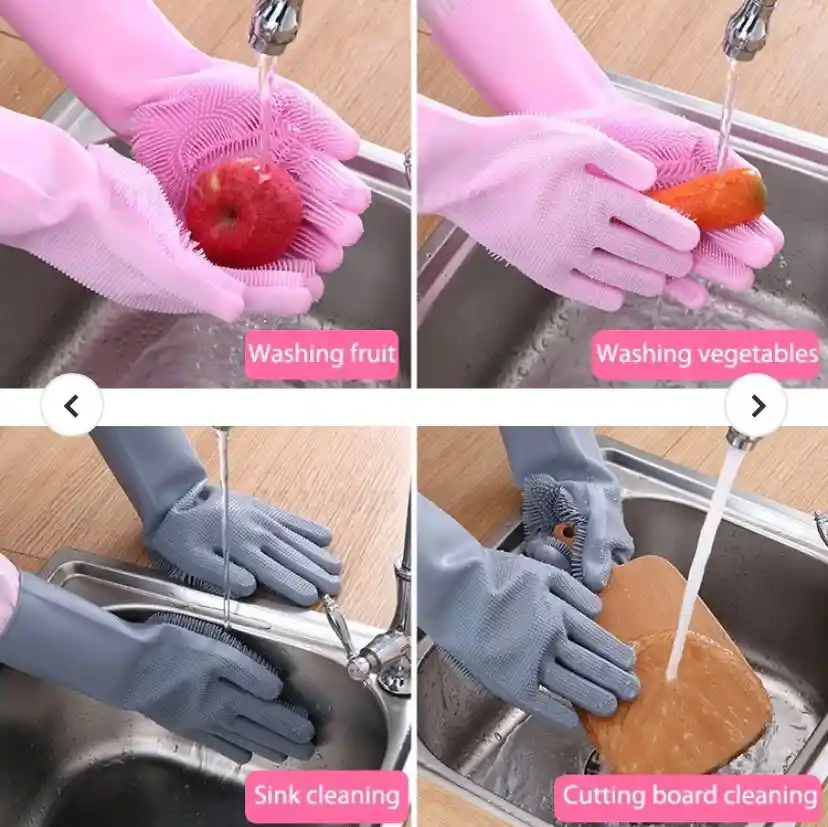 Guante De Silicona Con Cerdas Para Lavar 1und