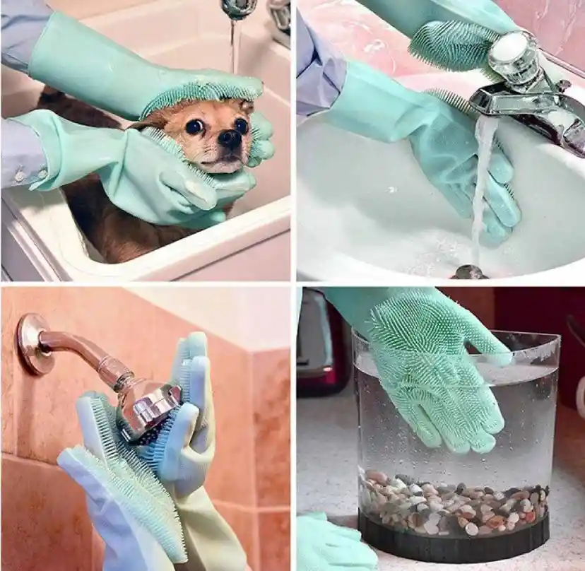 Guante De Silicona Con Cerdas Para Lavar 1und