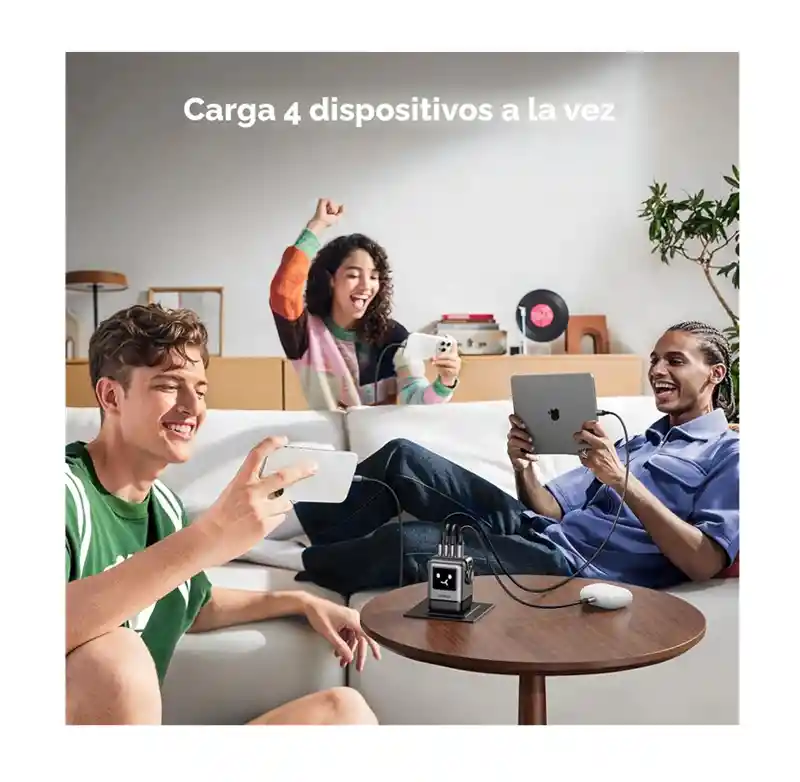 Cargador Rápido Ugreen Uno Usb-c 100w Pantalla Tft 4puertos