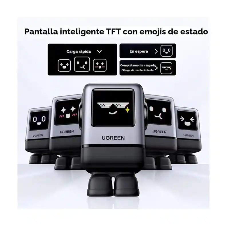 Cargador Rápido Ugreen Uno Usb-c 100w Pantalla Tft 4puertos
