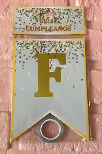 Letrero Feliz Cumpleaños Blanco Pecas Banderin Feliz Cumpleaños