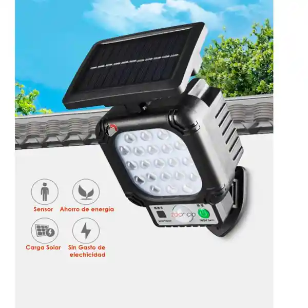 Lampara Led Con Panel Solar Y Sensor 21 Leds Impermeable
