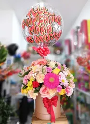 Arreglo Floral Con Globo