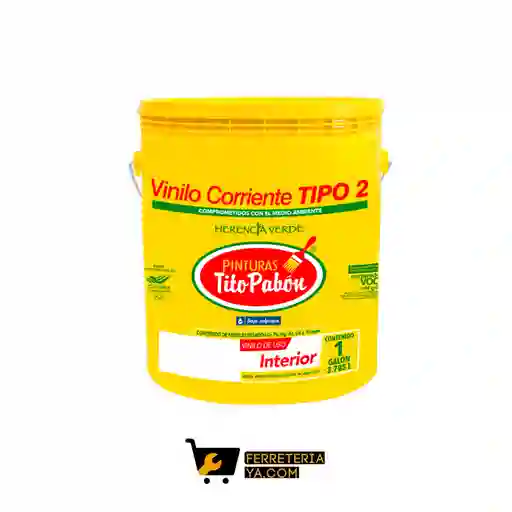Vinilo Tipo 2 Galon Blanco Corriente Tito Pabon