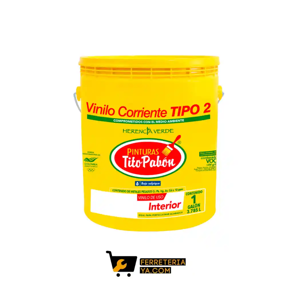 Vinilo Tipo 2 Galon Blanco Corriente Tito Pabon