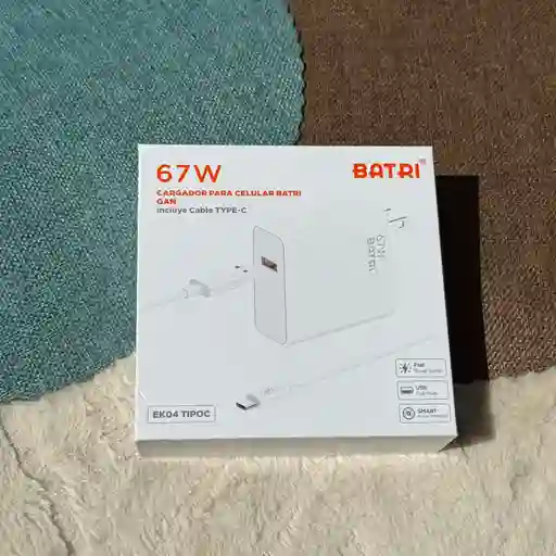 Cargador Completo Tipo C / 67w / Carga Rapida / Batri / Segura Y Real