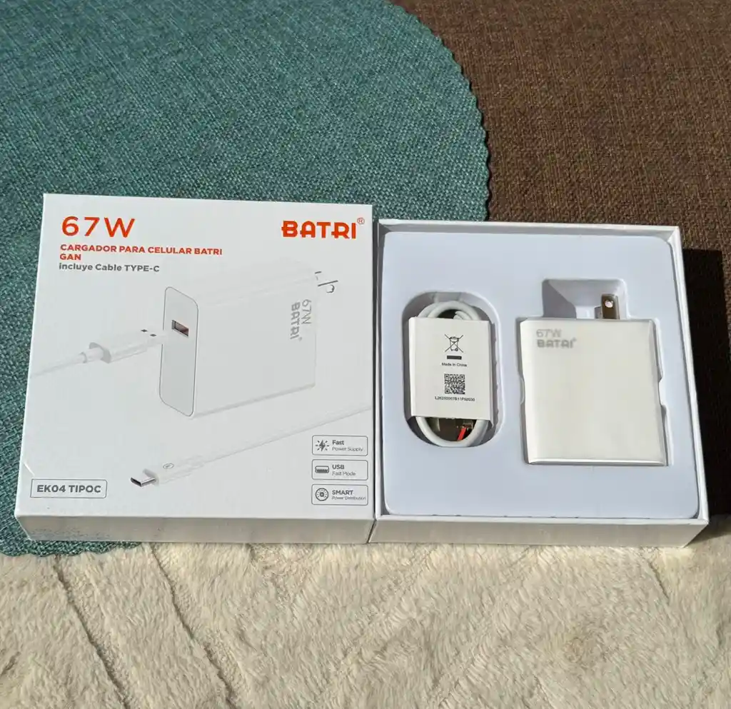 Cargador Completo Tipo C / 67w / Carga Rapida / Batri / Segura Y Real
