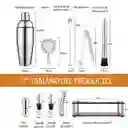 Set X12 Piezas Utensilios Bartender Coctelera Bar Inoxidable Bambu