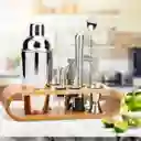 Set X12 Piezas Utensilios Bartender Coctelera Bar Inoxidable Bambu