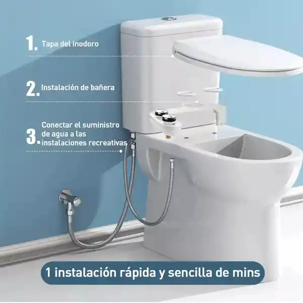 Baño Bidet Accesorio Para Inodoro Fácil Instalación Con 2 Botones