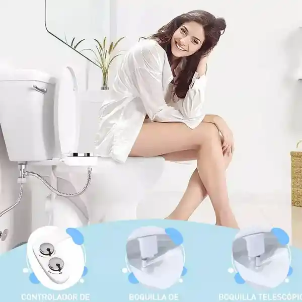 Baño Bidet Accesorio Para Inodoro Fácil Instalación Con 2 Botones