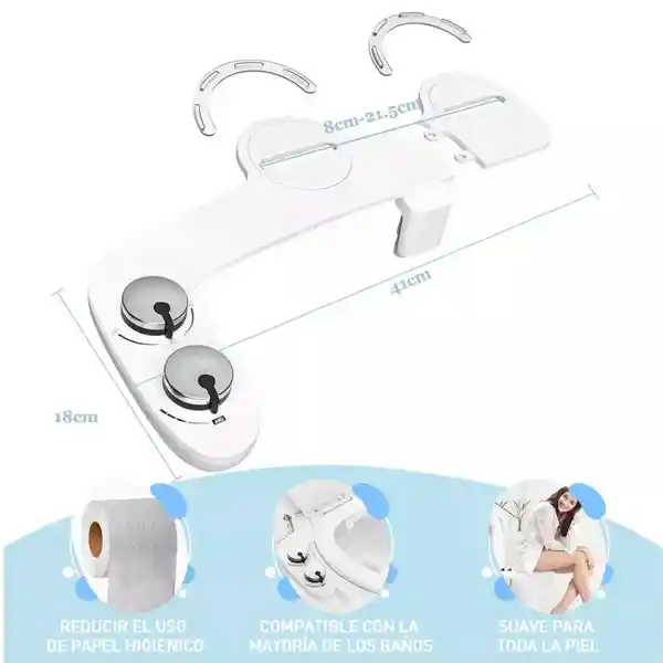 Baño Bidet Accesorio Para Inodoro Fácil Instalación Con 2 Botones