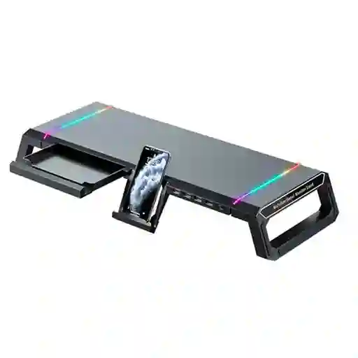 Soporte De Monitor Rgb Ajustable Con Puertos Usb Rgb