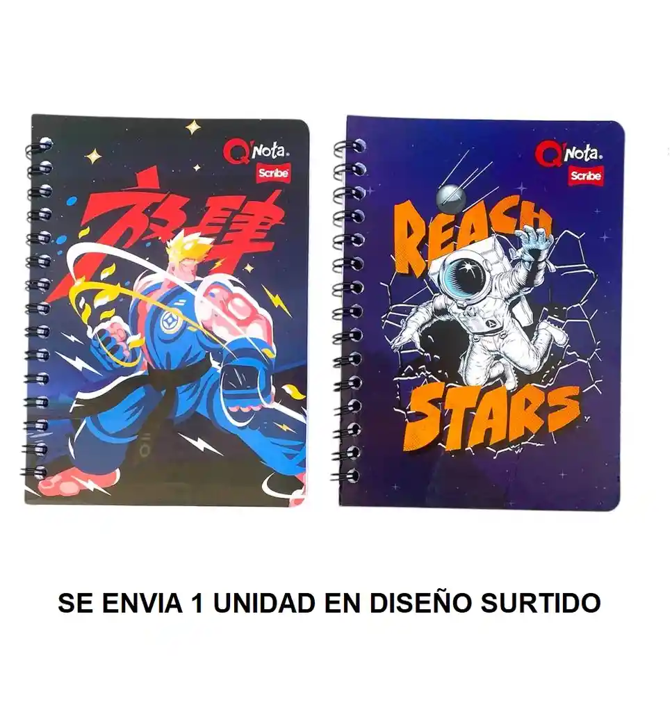 Cuaderno Argollado Pequeño 100 Hojas Cuadriculado Scribe Diseños Surtidos