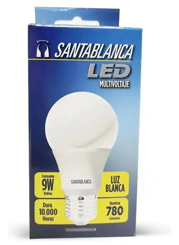 Bombillo Led Santablanca A60 9w Multivolt 10.000 H Luz Fria