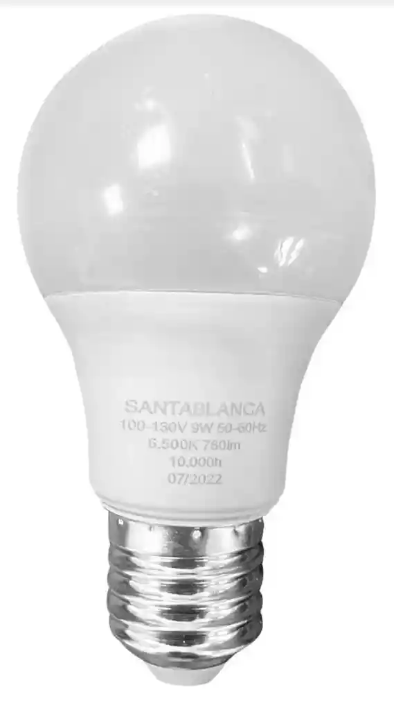 Bombillo Led Santablanca A60 9w Multivolt 10.000 H Luz Fria