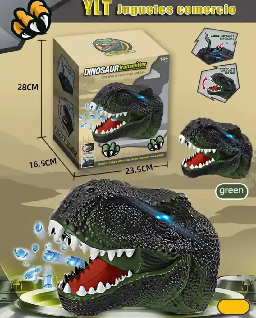 Lanzador De Hidrogel Cabeza Dinosaurio Rex