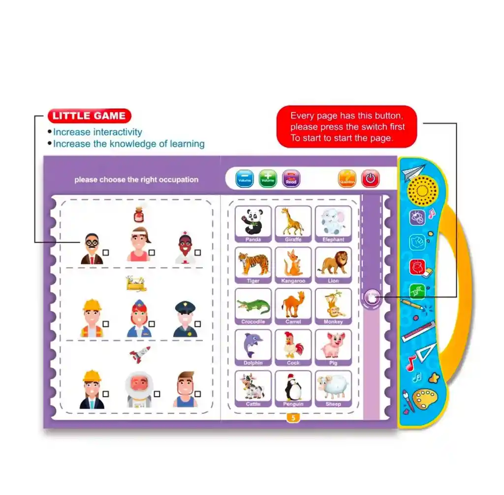 Libro Inteligente Aprendizaje Para Niños Ingles Interactivo