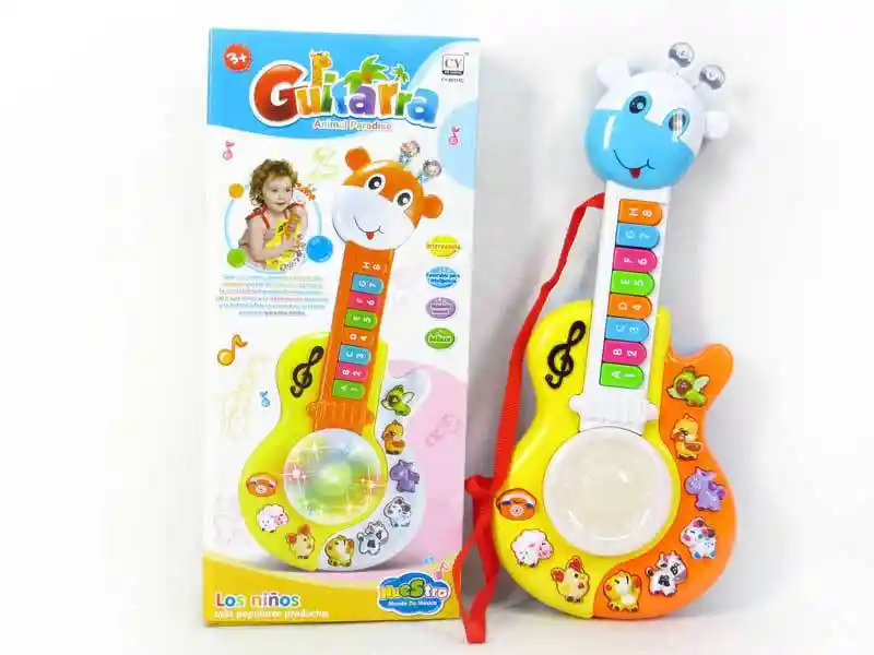 Juguete Guitarra Para Bebe Jirafa Con Luz Y Música