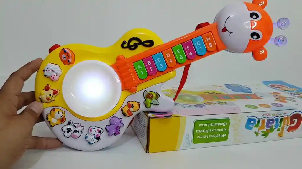 Juguete Guitarra Para Bebe Jirafa Con Luz Y Música
