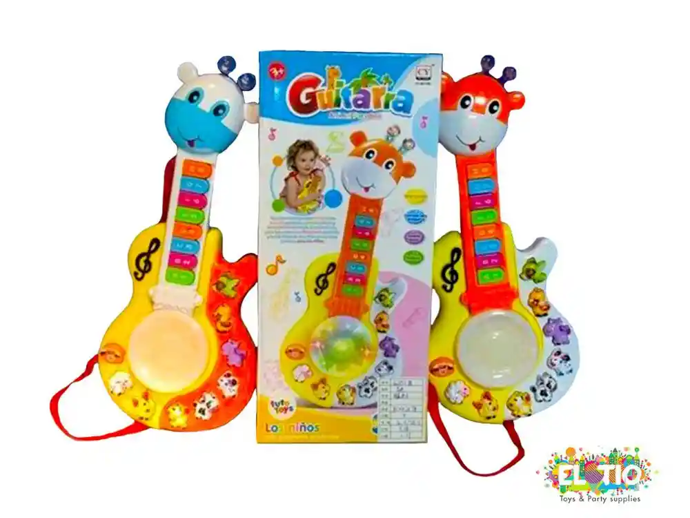 Juguete Guitarra Para Bebe Jirafa Con Luz Y Música