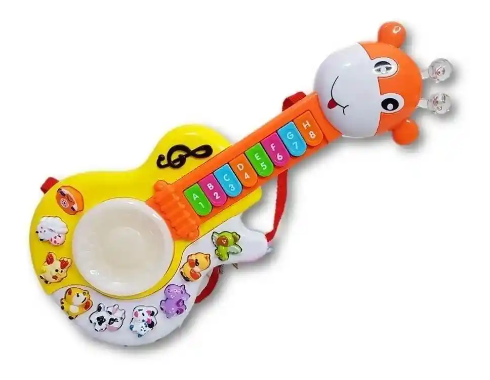 Juguete Guitarra Para Bebe Jirafa Con Luz Y Música