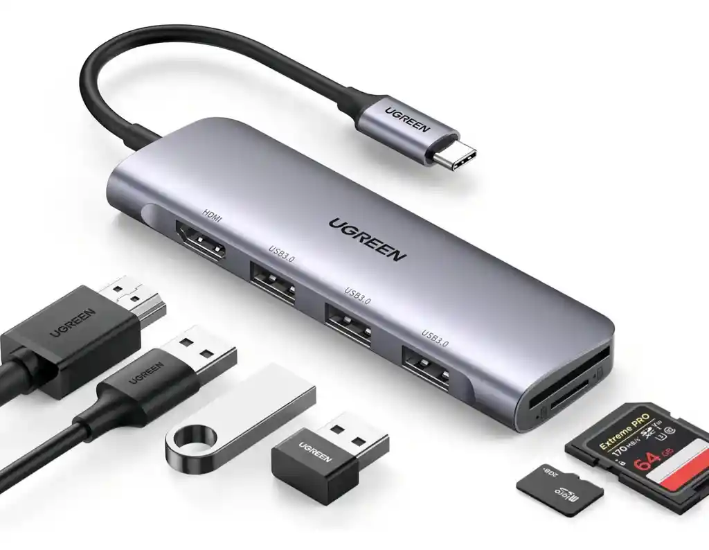 Adaptador Usb C 6 En 1 Multipuerto Ugreen Hub Usb C Hdmi 4k