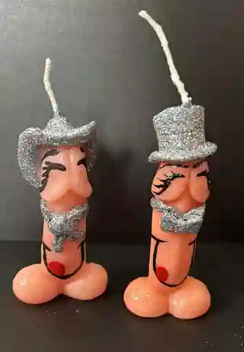 Vela Cumpleaños Adulto Pequeño Sombrero Plateado