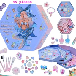 Maquillaje Para Niña Lavable Real De Belleza Y Accesorios 4 Capas