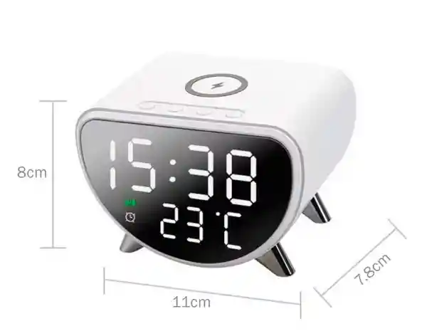 Reloj Con Cargador Inalámbrico Parlante