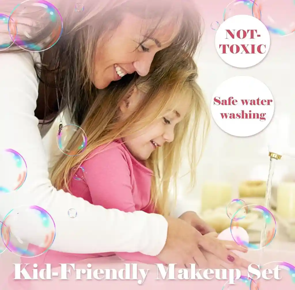 Maquillaje Para Niñas Kit Peinados Uñas 3 En 1 Unicornio