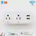 Enchufe Tomacorriente Inteligente Doble Con 2 Puertos Usb Wifi