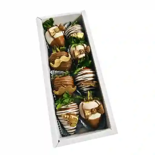 Caja Fresas Con Chocolate X8
