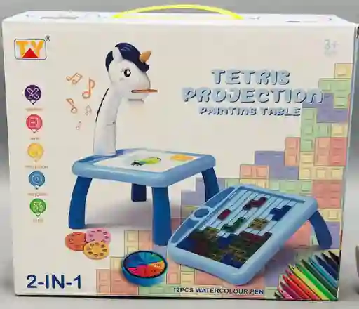 Mesa De Dibujo Para Niños Con Proyector Y Juego Tetris