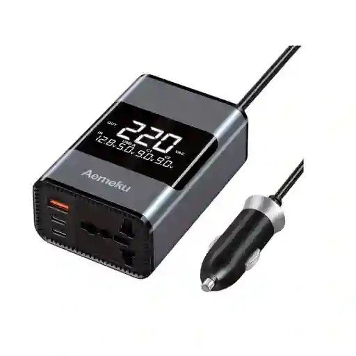 Inversor De Corriente Para Carro 200w Usb 2tipo C Pantalla