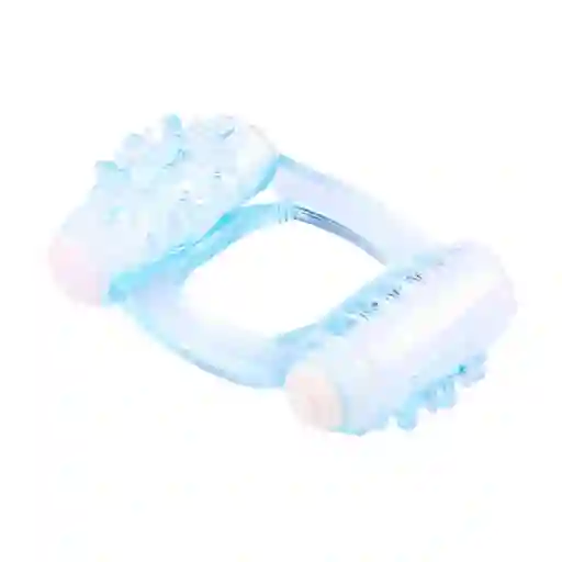 Anillo Vibrador Doble Bala Ajustable Azul