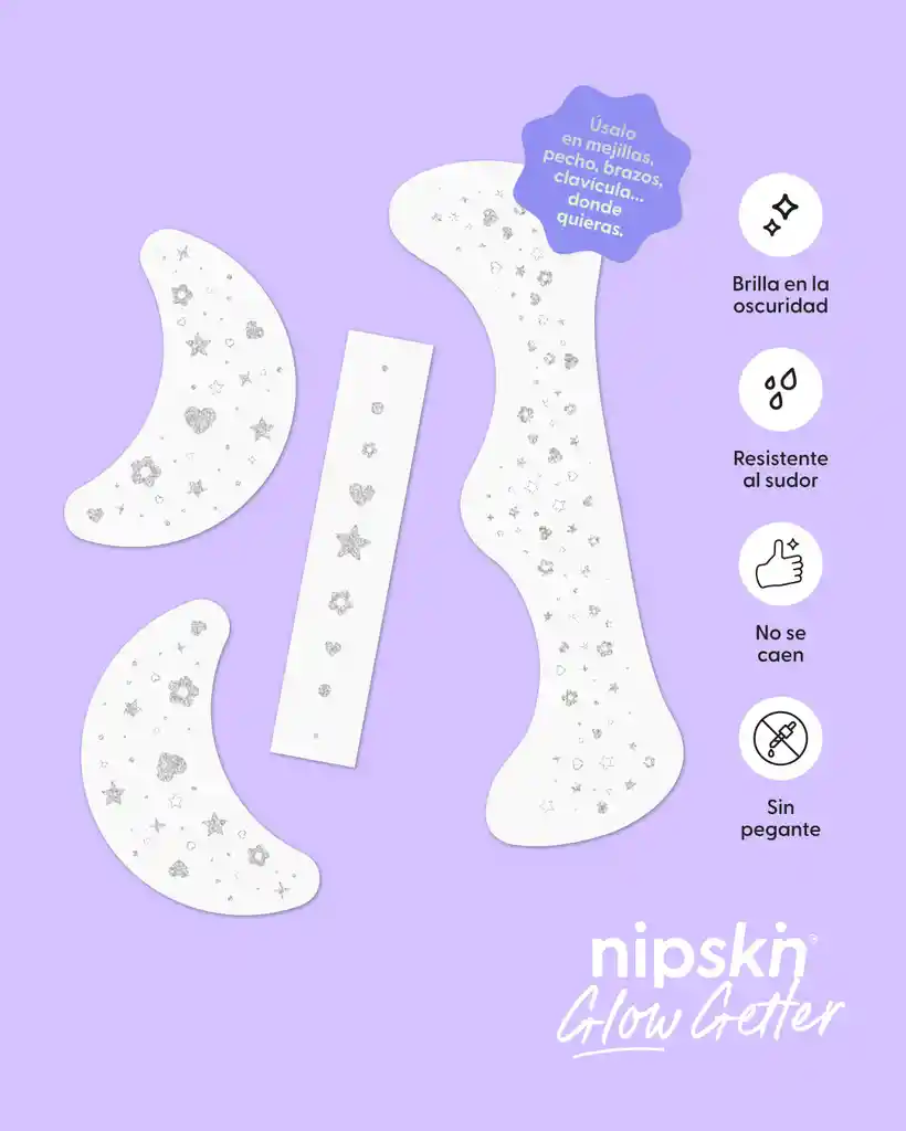 Calcomanías Que Brillan En La Oscuridad Para Rostro Y Cuerpo, Glow Getter – Nipskin®