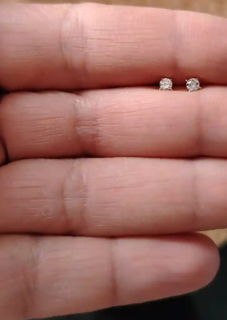 Topos Oro 18k De Seguridad Circon Blanco