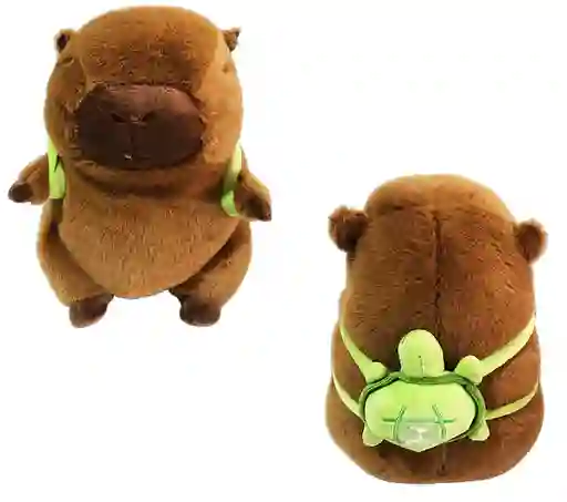 Peluche Capibara Con Tortuga - 30cm