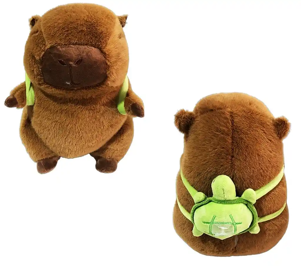 Peluche Capibara Con Tortuga - 30cm